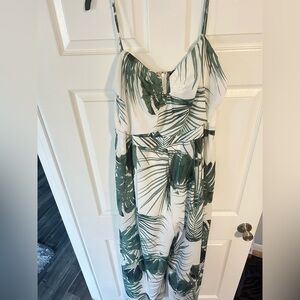 Tropical Green Palm Leaf Romper